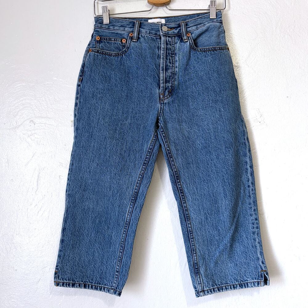 STILL HERE NY Capri Cropped Jeans Classic Blue Denim Size 26 - Picture 5 of 16